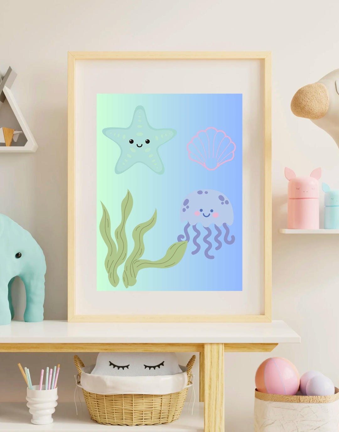 MERMAID Wall Art, MERMAID Kids Decor, Kids Wall Art, Under the Sea Art ...