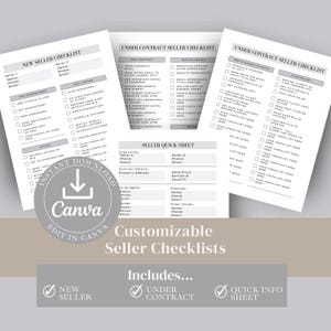 Real Estate Seller Checklist, Customizable, Editable, Simple Modern