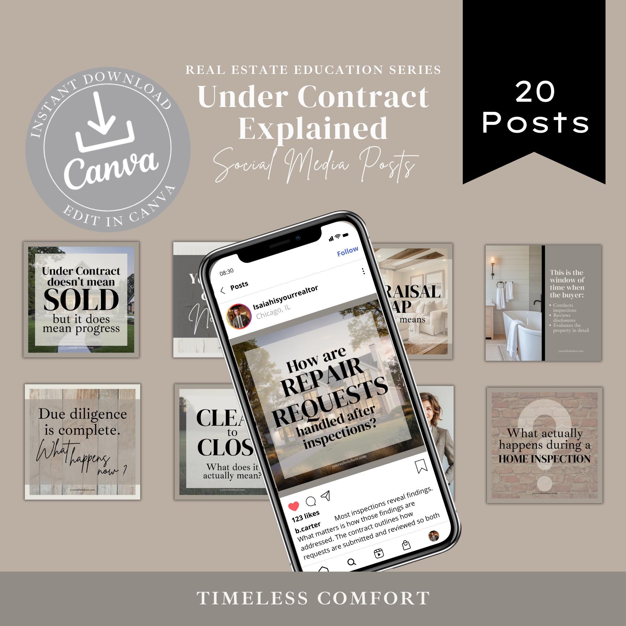 Real Estate Social Media Templates | Realtor Instagram Posts | Under ...