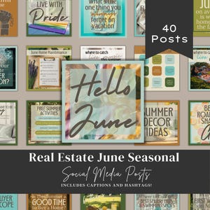 June Realtor Social Media Post Bundle | Editable Canva Templates for Engaging Marketing and Summer Content | Seasonal
