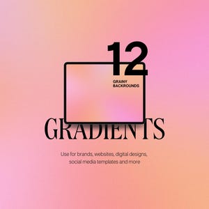 12 Pink Orange Gradient Backgrounds With Noise Texture, Pastel Gradients, Grainy Gradient Bundle, High Resolution Desktop Wallpaper Set