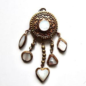 Vintage necklace pendant handmade pendant jewelry mother of pearl old antique