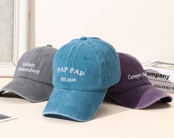 Personalised text Embroidered cap Custom logo/name hat Family Gift for Him & Her