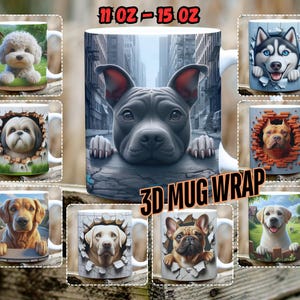 Puede incluir: Conjunto de 10 tazas de cerámica diferentes de 11 oz - 15 oz con diseños impresos en 3D que representan diferentes razas de perros. Los diseños incluyen un Bulldog Francés, un Bloodhound, un Golden Retriever, un Pug, un Labrador Retriever, un Pastor Alemán, un Beagle, un Bulldog, un Yorkshire Terrier y un Dachshund.