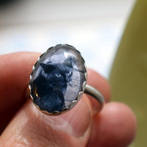 Personalized Sterling Silver Photo Ring - Scalloped Edge Keepsake