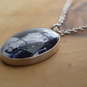 Personalized 22x30mm Oval Photo Pendant Necklace sterling silver, photograph, resin, glass image 5