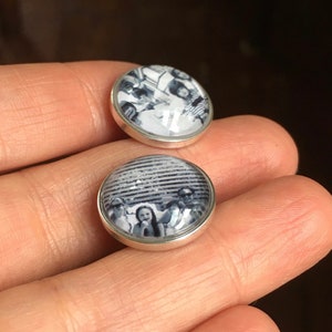 Personalized Photo Cufflinks sterling silver, photographs, resin, glass image 5