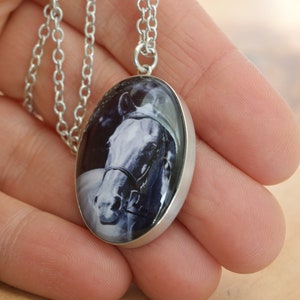 Personalized 22x30mm Oval Photo Pendant Necklace sterling silver, photograph, resin, glass image 3