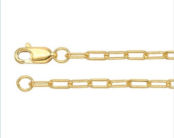 Cadena de clip de oro/2,6 mm/relleno de oro