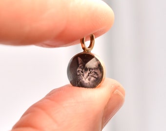 Dije deslizante o dije con foto personalizado de oro de 14 k/círculo de 8 mm