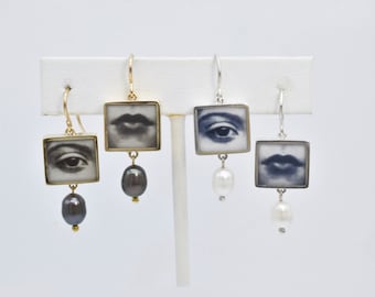 Eye & Mouth Photo Earrings