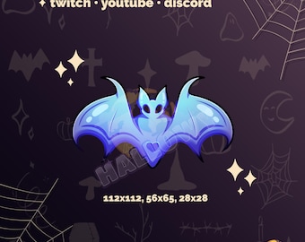 Blue Bat Twitch Channel Point – emotka streamera na Halloween (do pobrania natychmiast)