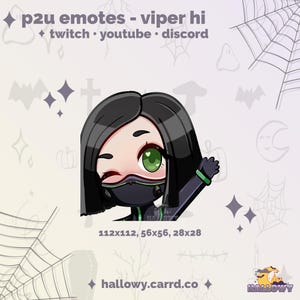 Cute Viper Hi Emote – Premade Twitch/Discord Streamer Emote (Instant Download)