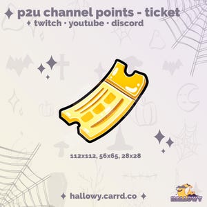 Premade Twitch Channel Point – Gold Ticket Cute Emote for Streamers and Discord - P2U - Instant Download - ACNH Gold Ticket Channel Point