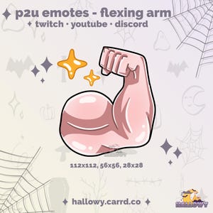 Muscle Arm Flex Emote: Twitch/Discord P2U Instant Download