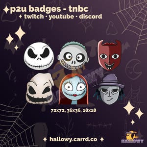TNBC Twitch Sub Badges – Halloween Streamer Badges (Instant Download)