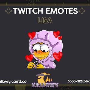 Vorgefertigtes Twitch Emote - Liebe Lisa Süßes Emote für Streamer und Discord - P2U - Instant Download - Lisa Emote - Cartoon Emote