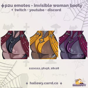 3 Premade Twitch Emote - Invisible Woman Booty Twitch Emote - Premade Streamer/Discord P2U Instant Download - Booty Emotes - Lewd Emotes