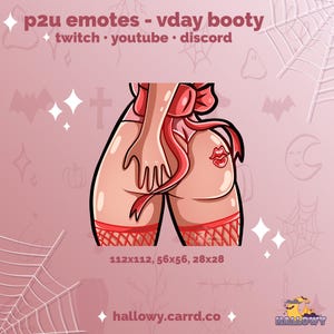 Vday Booty Lewd Twitch Emote: Instant Download for Streamers (P2U Emotes)