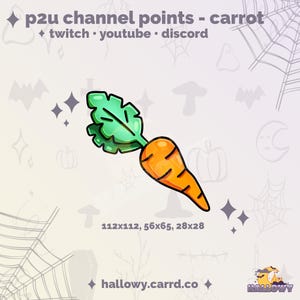Premade Twitch Channel Point – Carrot Cute Emote for Streamers and Discord - P2U - Instant Download - Carrot Channel Point