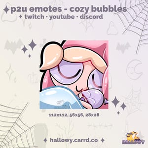 Sleep Bubbles Twitch Emote – Cartoon P2U Emote (Instant Download)