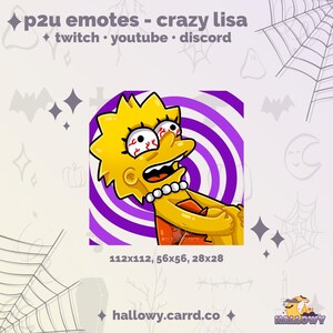 Crazy Lisa Twitch Emote – Cartoon P2U Instant Download