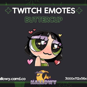 Premade Twitch-emote - Love Buttercup schattige emote voor slingers en onenigheid - P2U - direct downloaden - Buttercup-emote - cartoon-emote