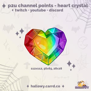 Rainbow Heart Crystal Twitch Channel Point: Instant Download