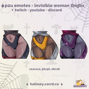 3 Premade Twitch Emote - Invisible Woman Thighs Twitch Emote - Premade Streamer/Discord P2U Instant Download - Thighs Emotes - Lewd Emotes
