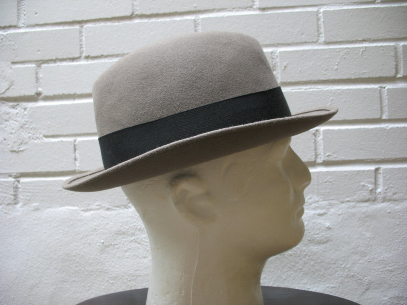 Vintage 1960s Mens Fedora Hat by Mallory 73/8 Taupe Felt Etsy