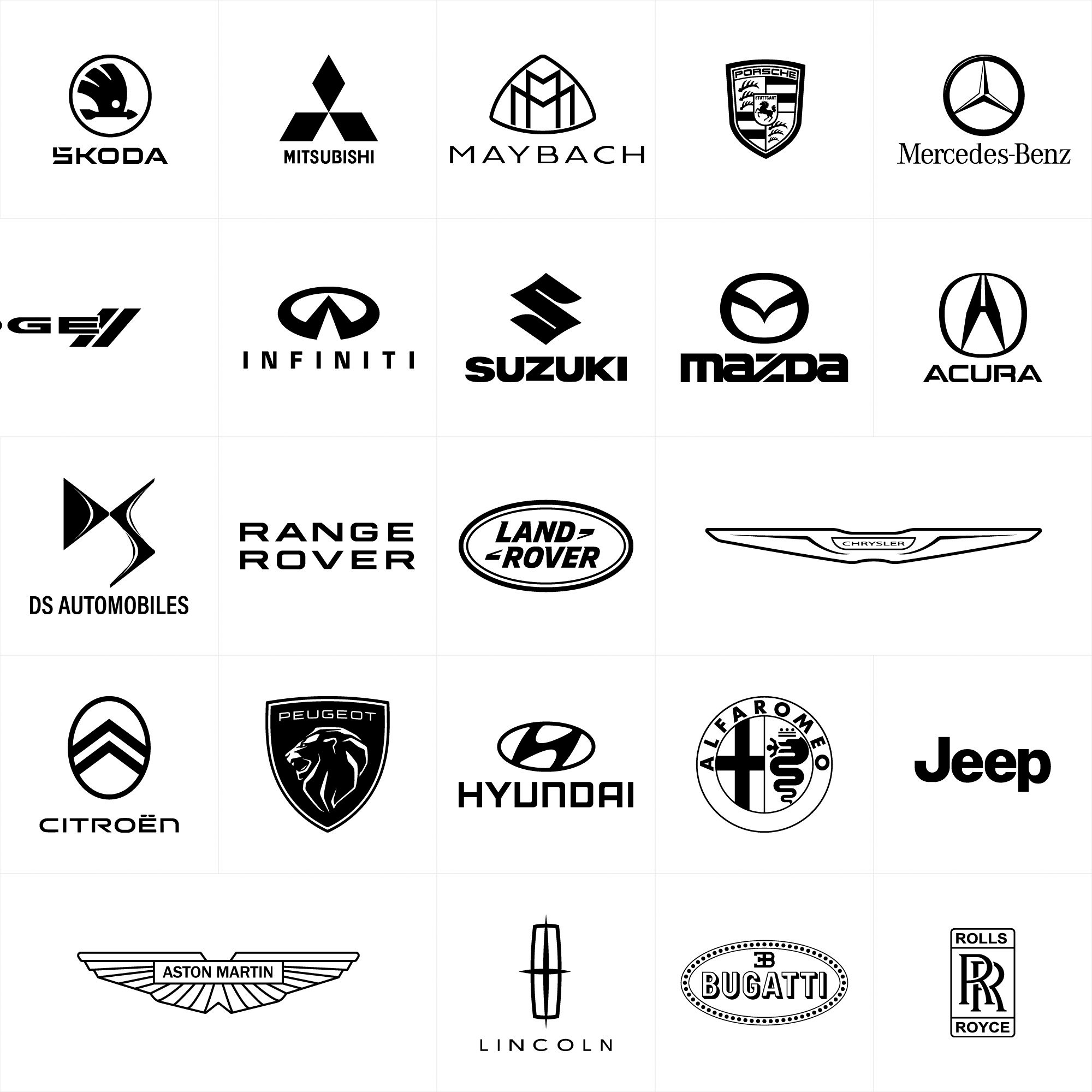 Set Logo of Popular Brands of Cars, Collection of Car Emblems. Cars ...