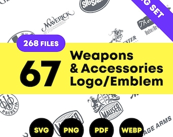 Waffen Marke Bundle SVG Pistole Marken Logo SVG. Waffen-Logo-Svg-Vektorgrafik-Set. Beretta, Glock, Daniel Verteidigung, Ruger, Mossberg