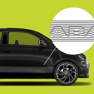 Side Stripes Graphics Vector Files Fiat , ABARTH 2024 500e Scorpionissima