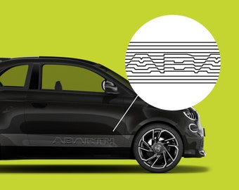 Side Stripes Graphics Vector Files Fiat , ABARTH 2024 500e Scorpionissima