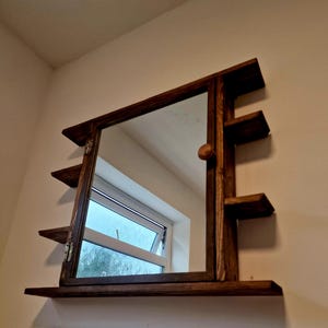 Bathroom Mirrored Cabinet / Handmade wooden/ Large storage