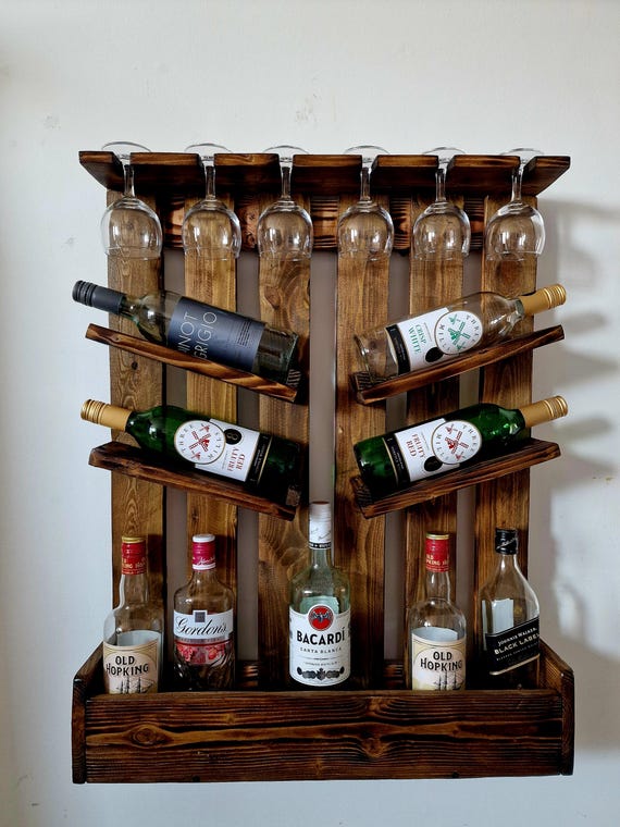 ウォールバー/ワインラック 手作り木製 - Etsy 日本