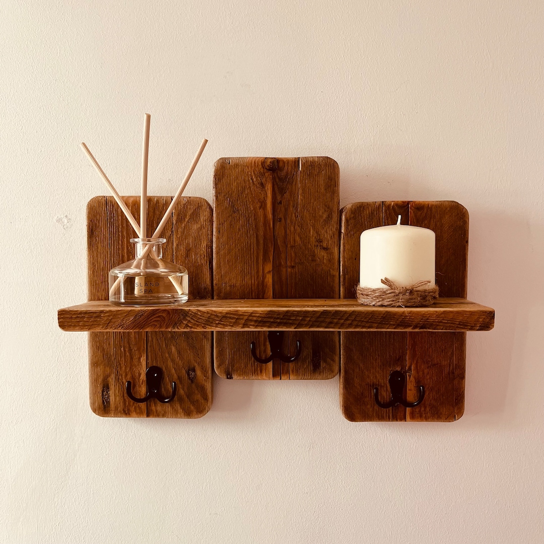 Handmade Wooden Key Holder / Mini Entryway Shelf | Stylish and ...