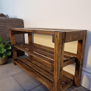 Handmade Wooden 3-Tiered Shoe Rack | Aesthetic and Functional Handcrafted Furniture