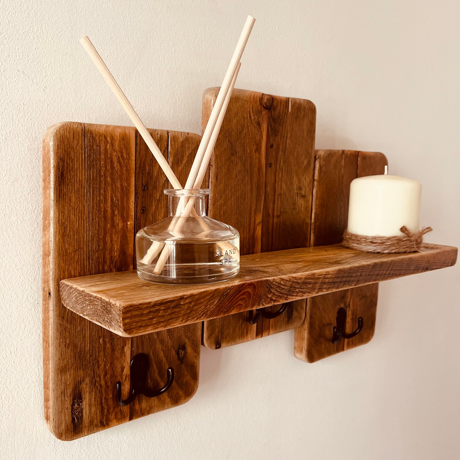 Handmade Wooden Key Holder / Mini Entryway Shelf | Stylish and ...