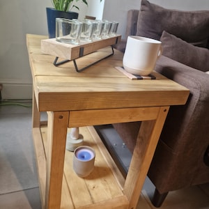 Handmade Wooden Side / End Table | Chunky Wood | Aesthetic and Functional