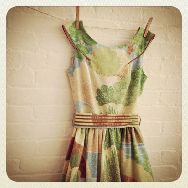 vintage landscape Tea Dress on SALE