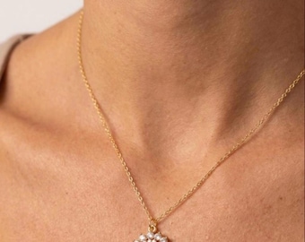 Colar Mandala com Zircônias Cúbicas e Banho de Ouro 18k