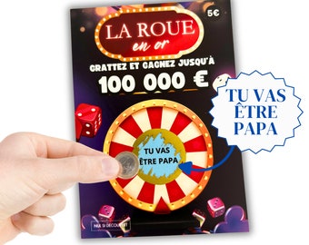 The Golden Wheel - Tarjeta rasca y gana para anuncio de embarazo | Vas a ser papá | Juego de rascar para el futuro papá