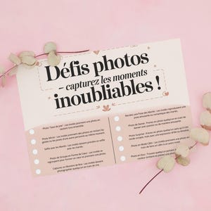 Défis Photos - Capturez les Moments Inoubliables - parfait pour les mariages, anniversaires, soirées entre amis, baby shower...