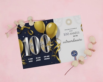 Honorary Diploma &quot;100 Years of Extraordinary Life&quot; - A Dazzling Tribute to a Century of Memories and Unforgettable Experiences