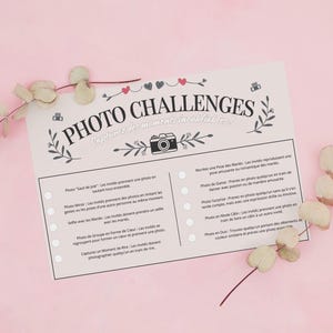 Jeu "Photo Challenges" - Défis photos parfait pour les mariages, anniversaires, soirées entre amis - incite à capturer des moments uniques