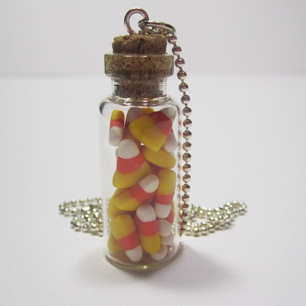 Mini Candy Corn Bottle Necklace