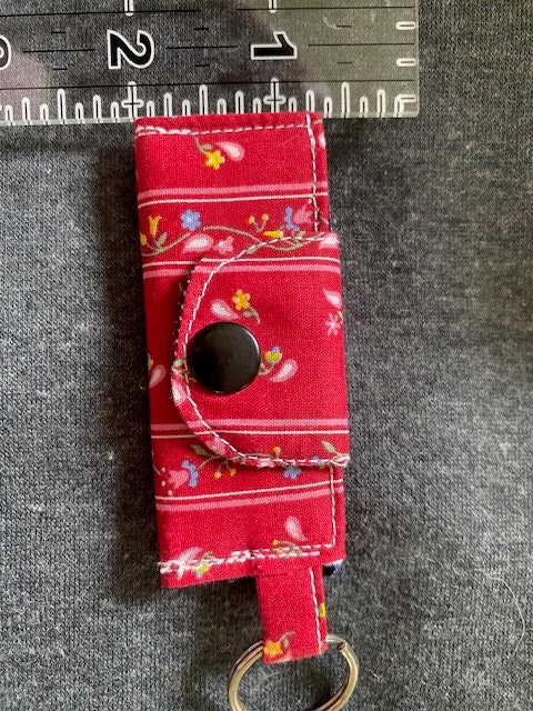Mini-wallet Keychain - Red Floral, Vintage Fabric - Etsy