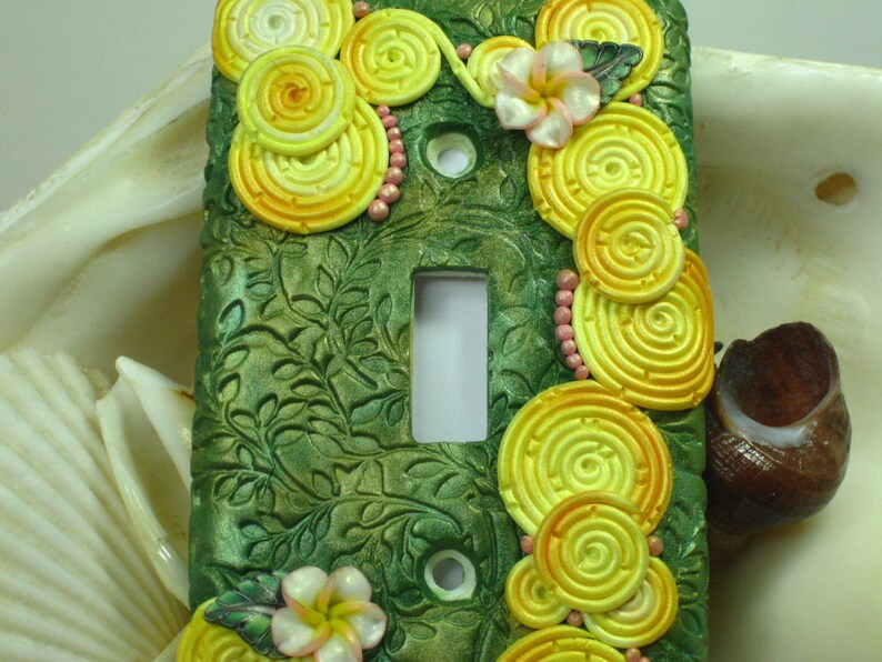 Swirls and Flowers Polymer Clay Light Switch Plate Cover Etsy