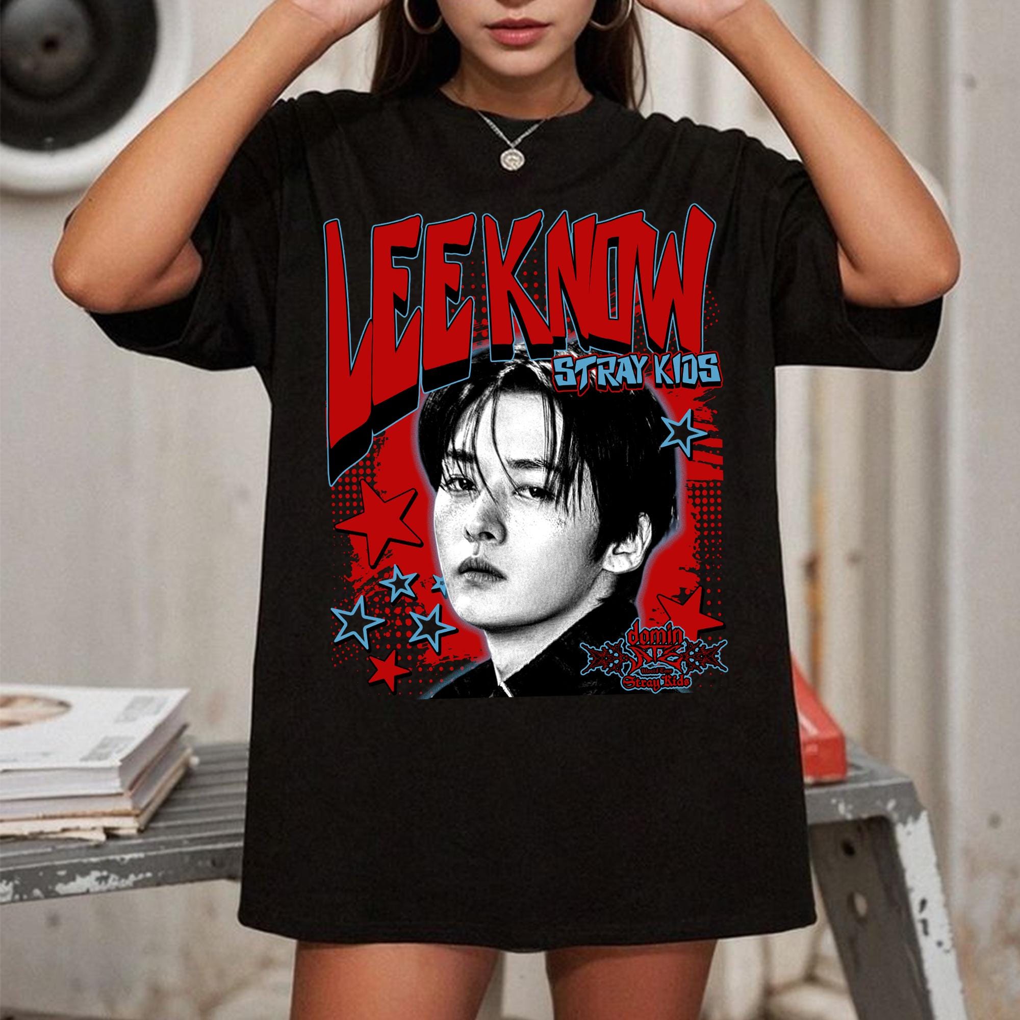 Retro Lee Know Dominate T-shirt, Stray Kids Dominate World Tour